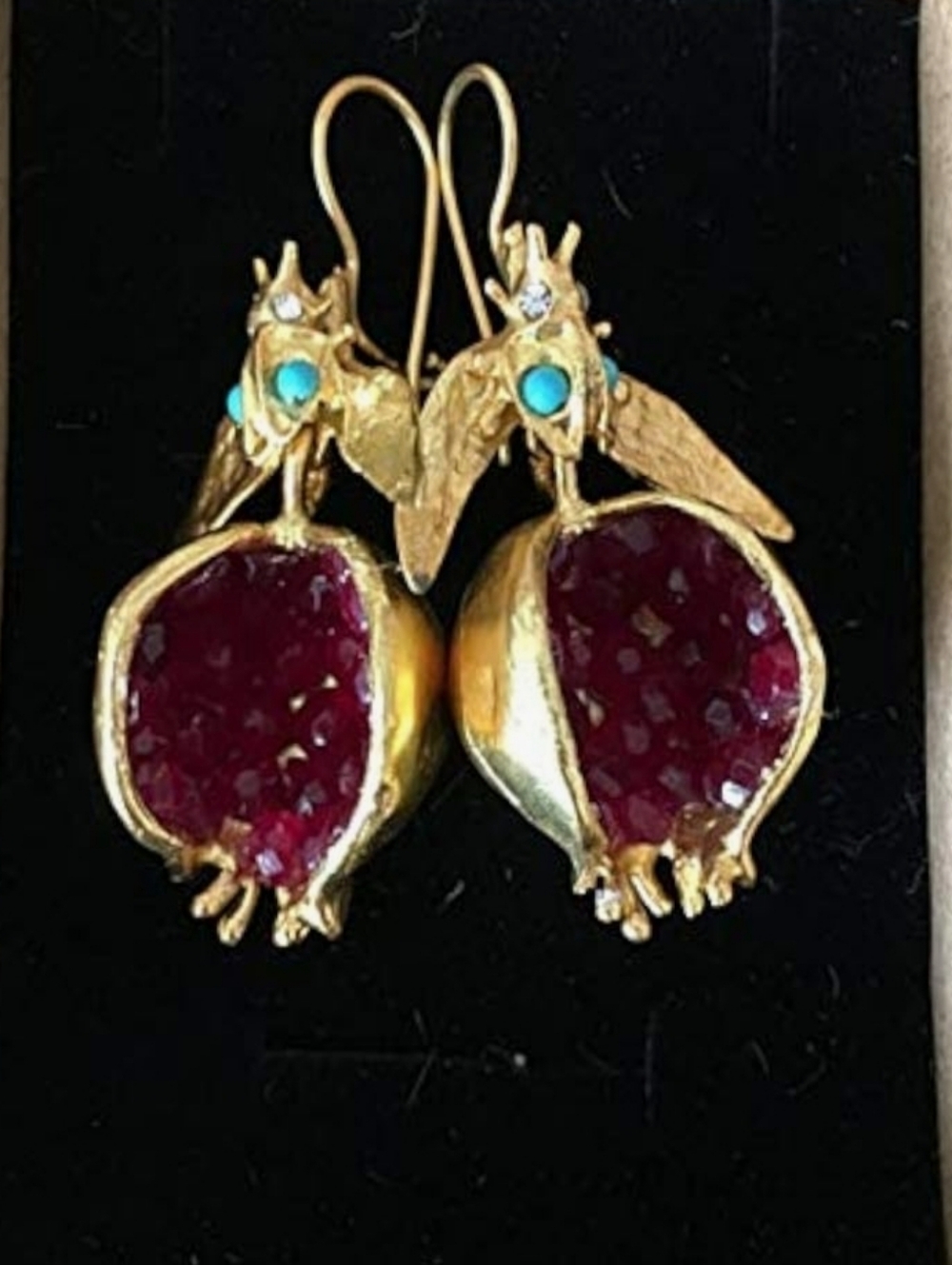 NWT GF Silver turquoise & Garnets Earrings